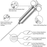 Stainless Steel BBQ Marinade Injector Kit with Needles – Perfect for Turkey, Grilling, and Flavoring Meats