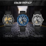 RUIMAS Luxury Men's Leather Band Quartz Watch: Big Dial Moda Style, Waterproof, Sport Military