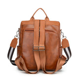 Small Casual Backpack for Women: Simple Soft PU Leather Shoulder Bag, Ideal for Work, Vintage Style Ladies Backpack