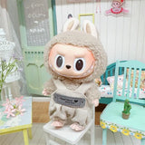 Labubu Doll Clothes Set – 17cm Plush Doll Outfit with Overalls, Dress & Hairpin for Cute Styling and Fashion Accessories Gift