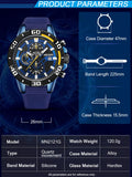 MEGIR Men's Luxury Silicone Strap Sports Watch: Waterproof Chronograph