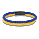 Men's Ukraine Flag Bracelet – Yellow & Blue Woven Rope Design | National Pride Couple's Jewelry