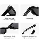 Premium Cat-Eye Sunglasses for Women: Retro Oval Design in Black, Fashionable Small Frames Perfect for Driving and Outdoor Activities with UV400 Protection