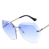 Women's Retro Gradient Rimless Sunglasses Vintage Style for Women and Men UV400 Protection