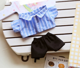 Labubu Doll Pajama Clothes Set – 17cm Plush Vinyl Outfit with Overalls, Cloak & Shirt for Cute Dress-Up Accessories & DIY Gift