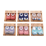 Adorable 2 Pairs of Infant Non-Slip Socks Cartoon Floor Grips