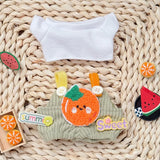 Summer Fruit T-Shirt & Overalls for 17cm Labubu Dolls – Cute Corduroy Cotton Suit Outfit Accessories