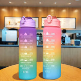 900ML Motivational Sports Water Bottle: Portable with Time Marker, Leak-Proof for Outdoor Fitness, BPA-Free