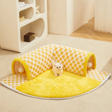 Winter Warm Cat Tunnel Nest: Detachable and Washable Cat Bed, Enclosed Escape House, Cozy Autumn and Winter Cat Mat