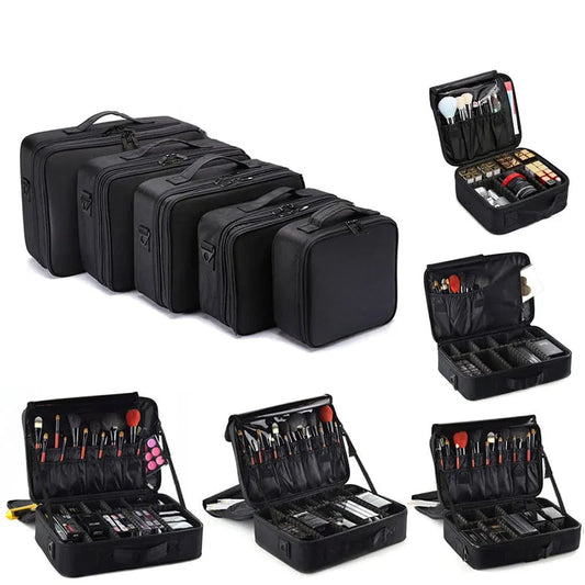 Professional Makeup Storage Case: Spacious Travel Beauty Nail Toolbox for Cosmetics, Professional Organizer Suitcase for Makeup Essentials