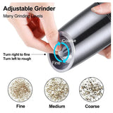 Automatic Electric Salt and Pepper Grinder Set – Battery-Operated Mill with Stand and LED Illumination | Effortless Seasoning Tool