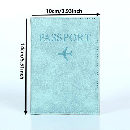 Simple Couple PU Airplane Map Passport Case; Ideal for Travel Documents and Passport Protection