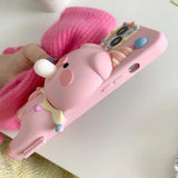 Adorable 3D Pink Pig Silicone Phone Case for iPhone 11-15 Pro Max, Cartoon Style Perfect for Kids and Girls