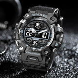 Military Men's Luxury Watch by SMAEL, Waterproof Analog-Digital Chronograph with Dual Display for Sports