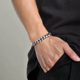 Bold Cuban Chain Bracelet for Men – 8mm/10mm Black Stainless Steel Miami Curb Links | Chunky Wristband Jewelry