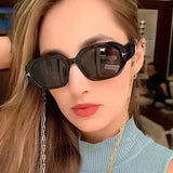 Trendy Polygon Square Sunglasses for Women - Vintage Jelly Grey Shades with UV400 Protection, Luxury Fashion Eyewear