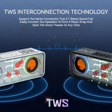 Transparent Mecha Wireless Bluetooth Speaker with Dual Speakers, Cyberpunk Style Colorful Lights, Small Form Factor, Steel Cannon Bass Diaphragm