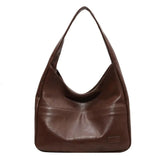 Retro Leather Shoulder Bag for Women: Spacious Tote with Casual Style