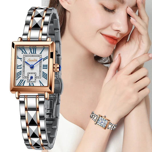 LIGE Ladies Waterproof Bracelet Watch: Rose Gold Luxury Quartz Wristwatch, Perfect Woman's Gift