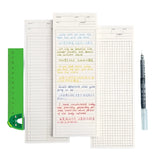 2 Sets of Non-Sticky Long Notepads: Simple Memo Pads for Writing Notes in School or Office, Sized 9x25cm