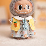 Labubu Idol Doll Big Bow Dress Set – 17cm Plush Outfit with Doll Collar, Rabbit Hanging Charm & Three-Piece Accessories for Cute Styling