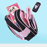 Charming PU Leather School Backpack for Girls: Waterproof with Cat Bow Knot, Ideal Children's Gift