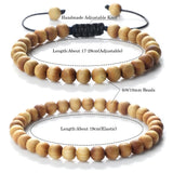 Men's High-Quality Cliff Cypress Wooden Beads Bracelet – Handmade Stretch Meditation Jewelry for Healing & Yoga | 6/8/10mm