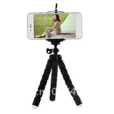 Flexible Octopus Tripod Bracket Holder with Smartphone Clip Monopod Stand, Compatible with all Mobile Phones