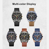 RUIMAS Luxury Chronograph Men's Watch: Fashion Leather, Military Sports, Luminous Dial, Auto Date