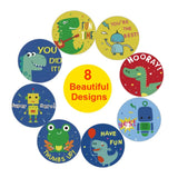 500Pcs Children's Cartoon Animal Stickers: Perfect for Kindergarten, featuring Inspirational Little Red Flower Reward Roll Stickers