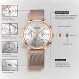 MEGIR Women's Stainless Steel Quartz Watch: Luxury, Elegant, Fashion, reloj mujer