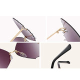 Luxury Oversize Butterfly Sunglasses for Women: Fashionable Frameless Design, Stylish Gradient Lenses for Driving, Rimless Shades