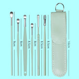 6PCS Stainless Steel Ear Cleaner Set: Earpick Spoon for Gentle Wax Removal, Suitable for Babies and Adults