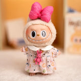 Labubu Idol Doll Big Bow Dress Set – 17cm Plush Outfit with Doll Collar, Rabbit Hanging Charm & Three-Piece Accessories for Cute Styling