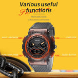 Military Men's Waterproof Watch – Dual Display Quartz Digital Sport Wristwatch with Timing & Alarm Function