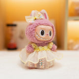 Labubu Doll Sequined Gauze Dress Set – 7 Color Options with Bow Detail for 17cm Plush Dolls, Dress-Up Accessories for Stylish Displays