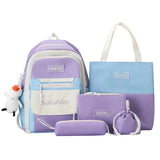 Set of 6 Cute School Bags for Teenage Girls: Includes Handbag, Shoulder Bag, Pencil Bag, Children's School Backpack, and Kids' Bookbag