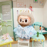 Hooded Jumpsuit Poncho Outfit for 17cm Labubu – Cute Mini Plush Doll Clothes & Accessories for Fans and Dress-Up Gifts