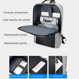 15.6" Nylon Laptop Backpack with USB Charging: Waterproof Travel Bag for Men