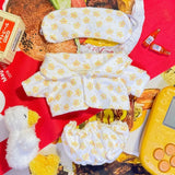 Pajama Set with Eye Mask for 17cm Labubu Dolls – Soft Cotton Sleepwear Outfit Accessories for Plush Fans