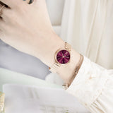 Women's Gradient Color Quartz Watch with Rose Gold Dial, Simple Bracelet - Elegant Luxury Wristwatch