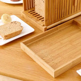 Adjustable Bamboo Bread Slicer – Foldable Cutting Guide for Homemade Loaves with Crumb Tray for Easy Cleanup