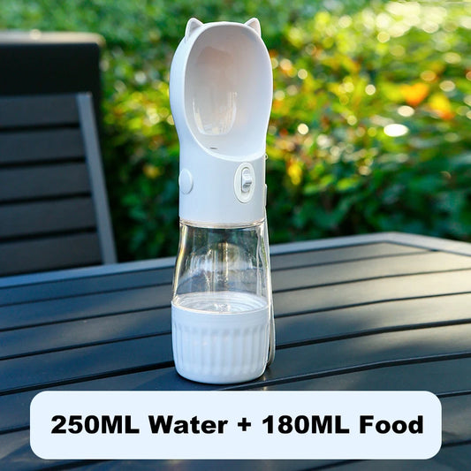 Portable Dog Water Bottle with Food Cup: Ideal for Small and Large Dogs, Cats, Perfect for Outdoor Walking