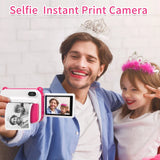 Children's Instant Print Camera: Digital Video Camera with Built-in Thermal Printer, Doesn't Require Ink, Selfie Functionality