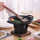 Mini Japanese BBQ Grill: Smokeless Alcohol Stove for One, Outdoor Roasting Cooker with BBQ Oven Plate