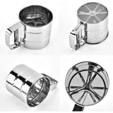 Stainless Steel Pastry Sifter Cup: 1 or 2PC Set for Baking Tools, Flour and Icing Sugar Mesh Sieve, Bakeware Strainer