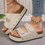 Women’s Platform Sandals and Slippers – Summer Designer Studded Flip Flops for Beach, Casual Wear, and Home