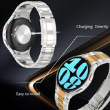 Luxury Stainless Steel Strap for Samsung Galaxy Watch 6/5/4 Series & 5Pro: No-Gap Metal Bracelet