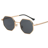 Polygon Metal Sunglasses For Women  - Women's Sunglasses with Vintage Frame featuring Mirror Lenses and UV400 Protection