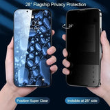 Easy Install Privacy Screen Protector Covers: Set of 2 for iPhone 14, 13, 12, 11, and 15 Pro Max - Anti-Spy Tempered Glass Solution